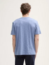 TOM TAILOR T-Shirt mit Brusttasche Hellblau/Grau/Blau