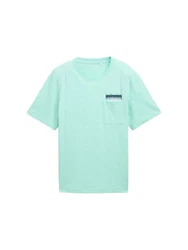 TOM TAILOR T-Shirt mit Brusttasche Grün/Hellgrün/Türkis