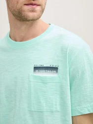 TOM TAILOR T-Shirt mit Brusttasche Grün/Hellgrün/Türkis