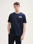 TOM TAILOR T-Shirt mit Brusttasche Dunkelblau/Hellblau/Blau