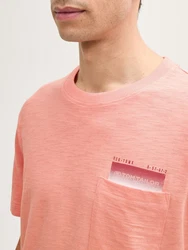 TOM TAILOR T-Shirt mit Brusttasche Rosa/Rot/Orange