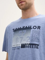 TOM TAILOR T-Shirt mit Print Hellblau/Blau/Grau