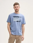 TOM TAILOR T-Shirt mit Print Hellblau/Blau/Grau