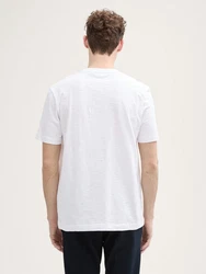 TOM TAILOR T-Shirt mit Print Weiß/Mischfarben/Creme