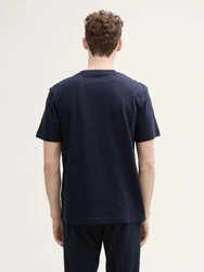 TOM TAILOR T-Shirt mit Print Dunkelblau/Blau