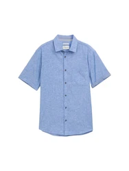 TOM TAILOR Kurzarmhemd Blau/Hellblau