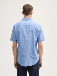 TOM TAILOR Kurzarmhemd Blau/Hellblau