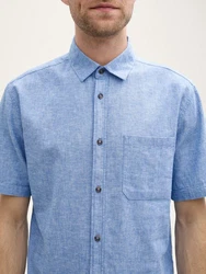 TOM TAILOR Kurzarmhemd Blau/Hellblau