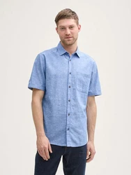 TOM TAILOR Kurzarmhemd Blau/Hellblau