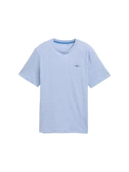 TOM TAILOR T-Shirt mit Logo-Print Hellblau/Blau/Grau