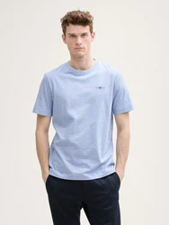 TOM TAILOR T-Shirt mit Logo-Print Hellblau/Blau/Grau