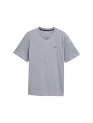 TOM TAILOR T-Shirt mit Logo-Print Grau