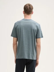TOM TAILOR T-Shirt mit Logo-Print Grau/Grün/Türkis