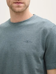TOM TAILOR T-Shirt mit Logo-Print Grau/Grün/Türkis