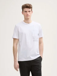 TOM TAILOR T-Shirt mit Brusttasche Weiß/Creme