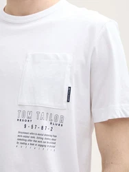 TOM TAILOR T-Shirt mit Brusttasche Weiß/Creme