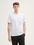 TOM TAILOR T-Shirt mit Brusttasche Weiß/Creme