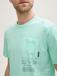 TOM TAILOR T-Shirt mit Brusttasche Grün/Hellgrün/Türkis