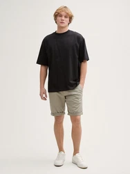 TOM TAILOR Denim Shorts Regular Fit Chino mit Gürtel Khaki/Beige
