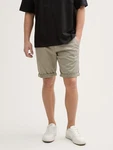 TOM TAILOR Denim Shorts Regular Fit Chino mit Gürtel Khaki/Beige
