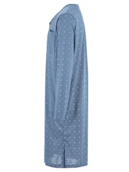 Lucky Nachthemd Langarm Blau/Grau/Hellblau