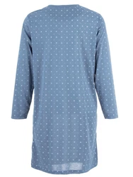 Lucky Nachthemd Langarm Blau/Grau/Hellblau