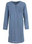 Lucky Nachthemd Langarm Blau/Grau/Hellblau