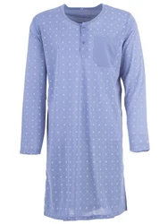 Lucky Nachthemd Langarm Hellblau/Blau/Fliederfarben