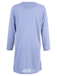 Lucky Nachthemd Langarm Hellblau/Blau/Fliederfarben