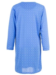 Lucky Nachthemd Langarm Blau/Hellblau