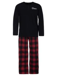 Schlafanzug Pyjama Set Langarm - karierte Hose