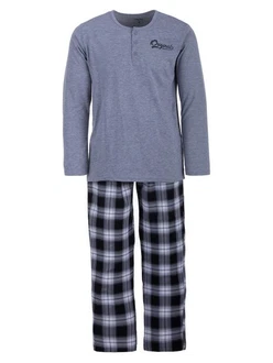 Henry Terre Schlafanzug Pyjama Set Langarm