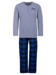 Henry Terre Schlafanzug Pyjama Set Langarm Grau/Hellblau/Blau/Dunkelblau
