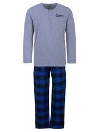 Schlafanzug Pyjama Set Langarm - karierte Hose