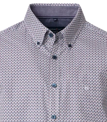 CASAMODA Langarmhemd Freizeithemd Print Rot/Hellblau/Dunkelblau/Blau