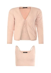 freshlions Strickjacke Madison mit Binde-Funktion Rosa