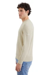 Marc O'Polo Rundhalspullover Khaki/Beige/Braun