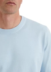 Marc O'Polo Rundhalspullover Hellblau/Blau