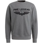 PME LEGEND Strickpullover CREWNECK SOFT TERRY WITH LOGO Grau/Hellgrau/Dunkelgrau