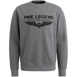 PME LEGEND Strickpullover CREWNECK SOFT TERRY WITH LOGO Grau/Hellgrau/Dunkelgrau