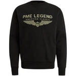 PME LEGEND Strickpullover CREWNECK SOFT TERRY WITH LOGO Rot/Schwarz/Dunkelgrün