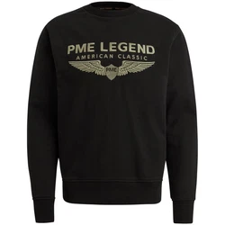 PME LEGEND Strickpullover CREWNECK SOFT TERRY WITH LOGO Rot/Schwarz/Dunkelgrün