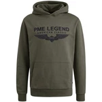 PME LEGEND Kapuzenpullover HOODED SOFT TERRY WITH LOGO Dunkelgrün/Grün