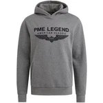 PME LEGEND Kapuzenpullover HOODED SOFT TERRY WITH LOGO Hellgrau/Grau/Dunkelgrau