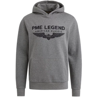 PME LEGEND Kapuzenpullover HOODED SOFT TERRY WITH LOGO Hellgrau/Grau/Dunkelgrau