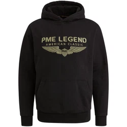 PME LEGEND Kapuzenpullover HOODED SOFT TERRY WITH LOGO Dunkelgrün/Gelb/Orange/Schwarz