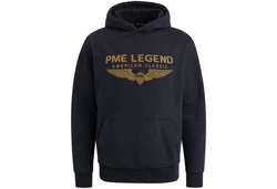 PME LEGEND Kapuzenpullover HOODED SOFT TERRY WITH LOGO Dunkelblau