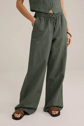 WE Fashion Anzughose Dunkelgrün/Khaki/Grün
