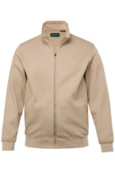 Boston Park Fleecejacke Sweatjacke Rippsweat Stehkragen Beige/Braun/Khaki