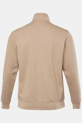 Boston Park Fleecejacke Sweatjacke Rippsweat Stehkragen Beige/Braun/Khaki
